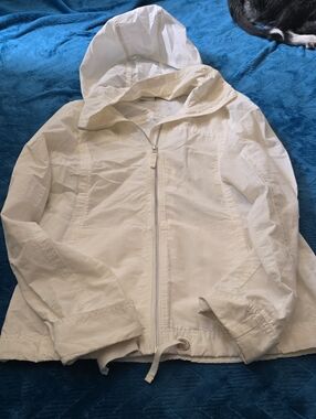 Columbia White Hooded Lightweight Jacket